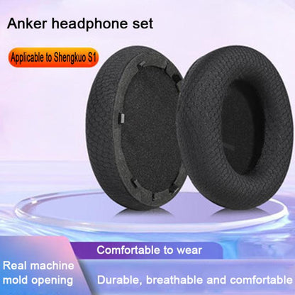 For Anker SpaceOne/S1 2pcs Football Net Snap-on Type Earphone Covers(Black) by bashfashion