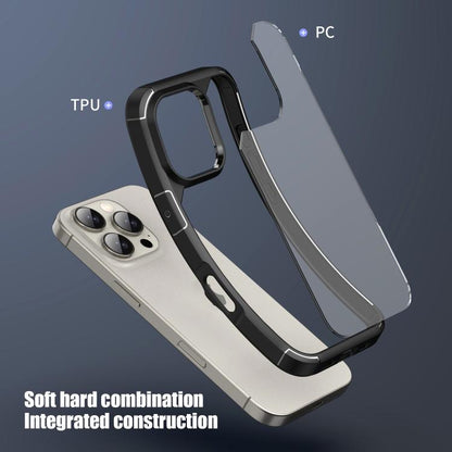 For iPhone 16 iPAKY YJ Series Transparent PC+TPU Phone Case(Black) by iPAKY