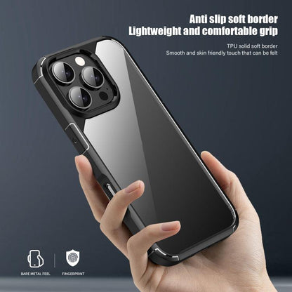 For iPhone 16 Pro Max iPAKY YJ Series Transparent PC+TPU Phone Case(Black) by iPAKY