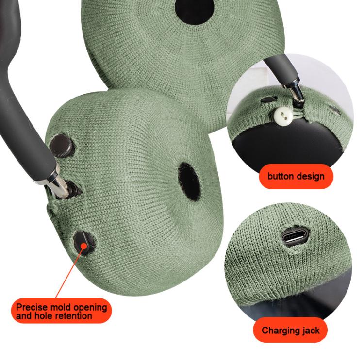 For Apple AirPods Max 2pcs Knitted Earphone Dust Cover(Dark Gray) by bashfashion