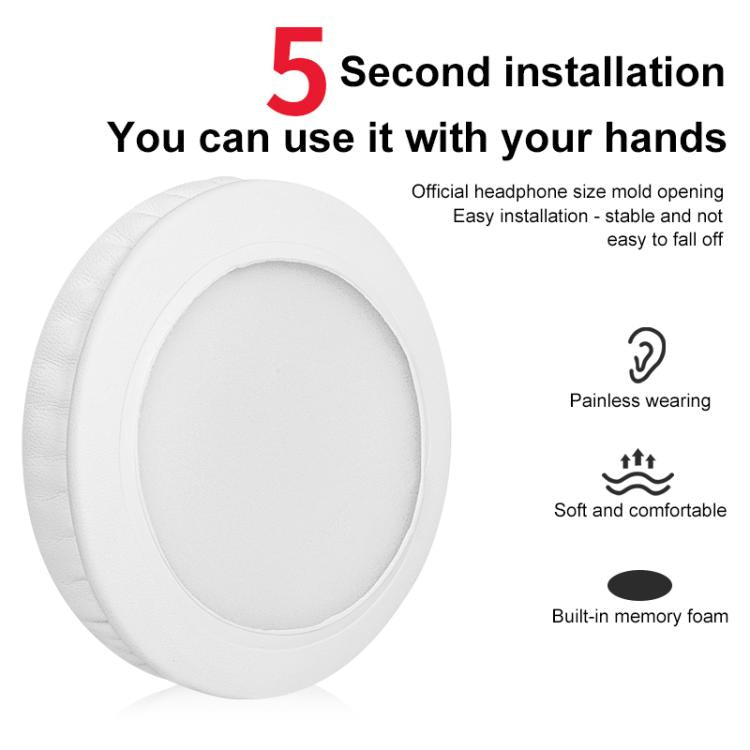 2pcs Protein Leather Earpads For Brookstone Yowu Selkirk Model Z 3G Cat Ear Headphone(Black) by bashfashion