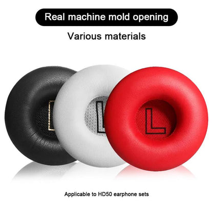 For Meizu HD50 1 Pair Protein Leather Snap-on Type Earphone Covers(Red) by bashfashion