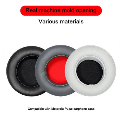 For Motorola Moto Pulse Escape 2pcs Protein Leather Snap-on Type Earphone Covers(Titanium Gray) by bashfashion