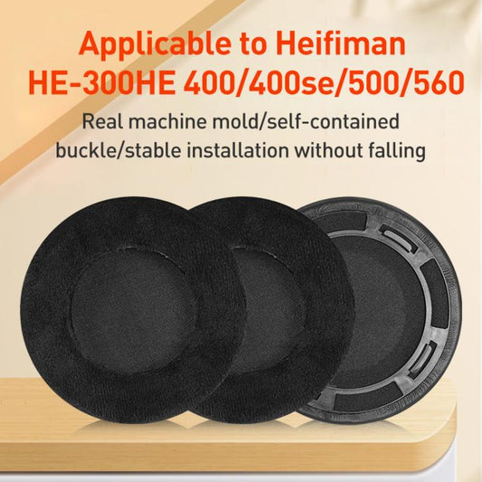 2pcs Flannel Replacement Earpads For HIFIMAN HE400(Black) by bashfashion