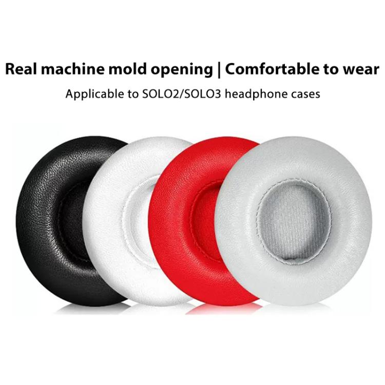 1 Pair Protein Leather Replacement Earpads For Beats Solo3 / Solo2(Black) by bashfashion