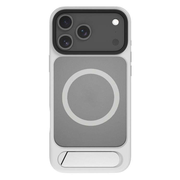 For iPhone 17 Pro Kalebol MagSafe Invisible Tilt Holder PC Hybrid TPU Case(Grey White) by Kalebol