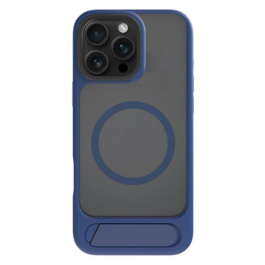 For iPhone 16 Pro Kalebol MagSafe Invisible Tilt Holder PC Hybrid TPU Case(Navy Blue) by Kalebol