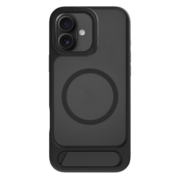 For iPhone 16 Plus Kalebol MagSafe Invisible Tilt Holder PC Hybrid TPU Case(Black) by Kalebol