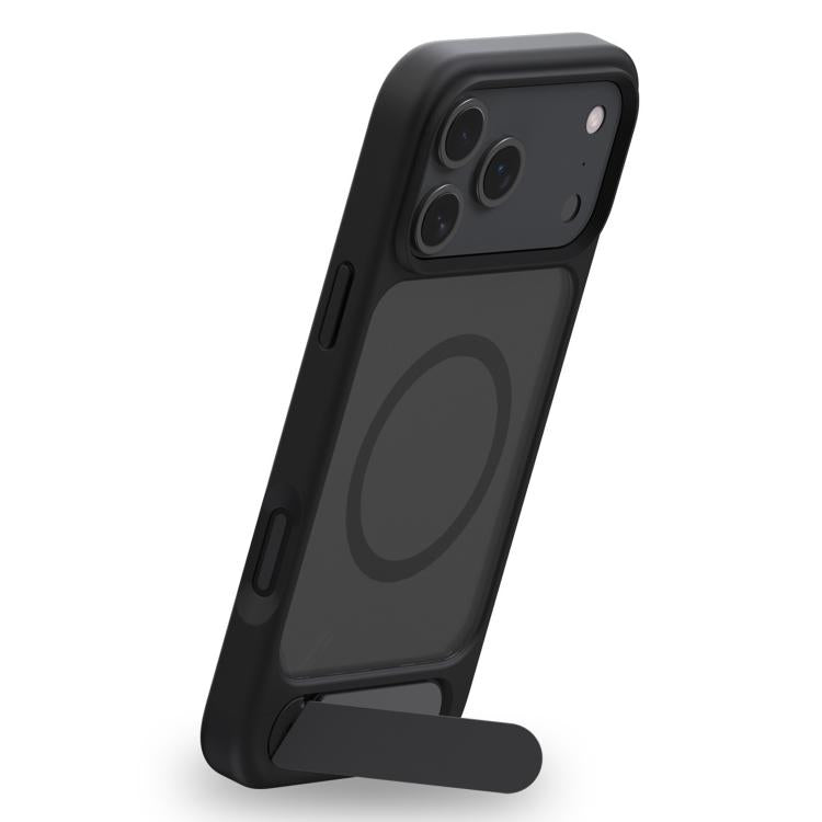 For iPhone 16 Plus Kalebol MagSafe Invisible Tilt Holder PC Hybrid TPU Case(Black) by Kalebol