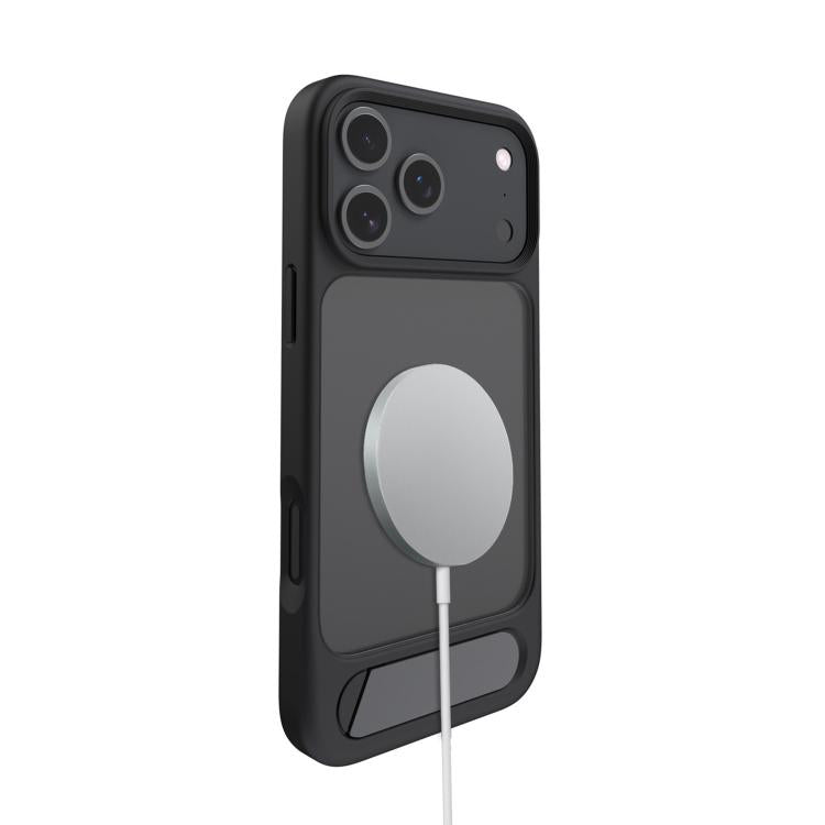 For iPhone Air Kalebol MagSafe Invisible Tilt Holder PC Hybrid TPU Case(Grey White) by Kalebol