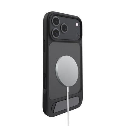 For iPhone Air Kalebol MagSafe Invisible Tilt Holder PC Hybrid TPU Case(Grey White) by Kalebol