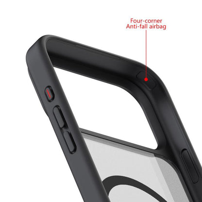 For iPhone Air Kalebol MagSafe Invisible Tilt Holder PC Hybrid TPU Case(Grey White) by Kalebol