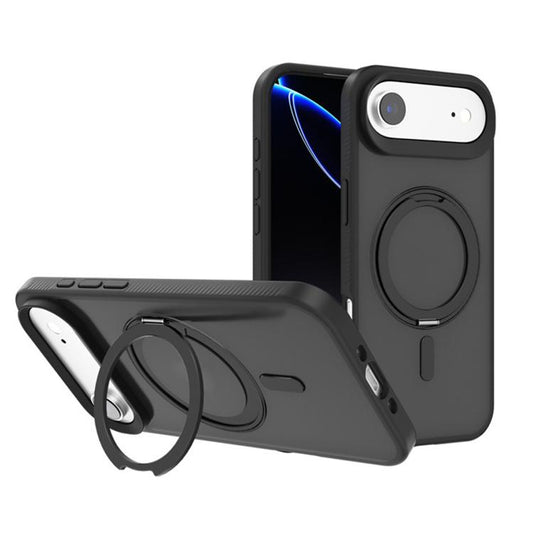 For iPhone Air Kalebol Rotating Holder MagSafe PC Hybrid TPU Phone Case(Black) by Kalebol
