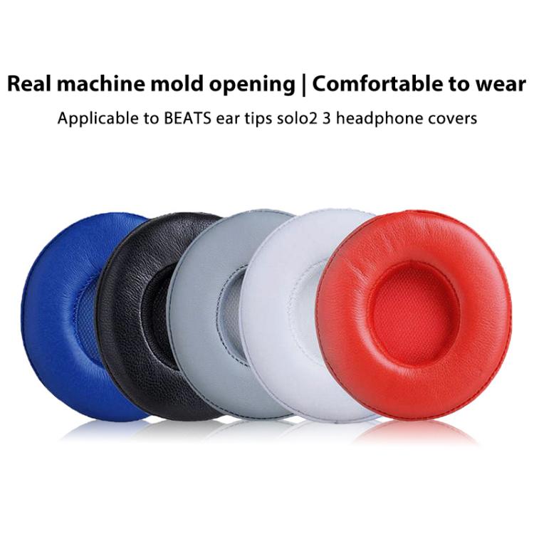 1 Pair Lambskin Replacement Earpads For Beats Solo3 / Solo2 Wireless(Red) by bashfashion