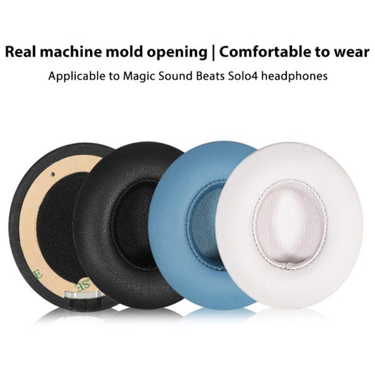 1 Pair Protein Leather Replacement Earpads For Beats Solo4(Cyan) by bashfashion