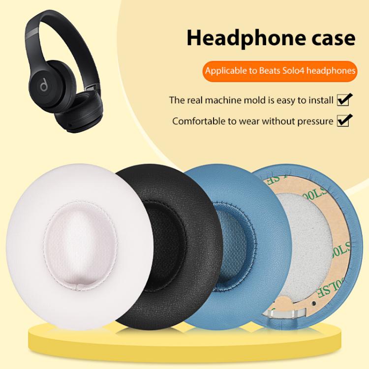 1 Pair Protein Leather Replacement Earpads For Beats Solo4(Matte Black) by bashfashion