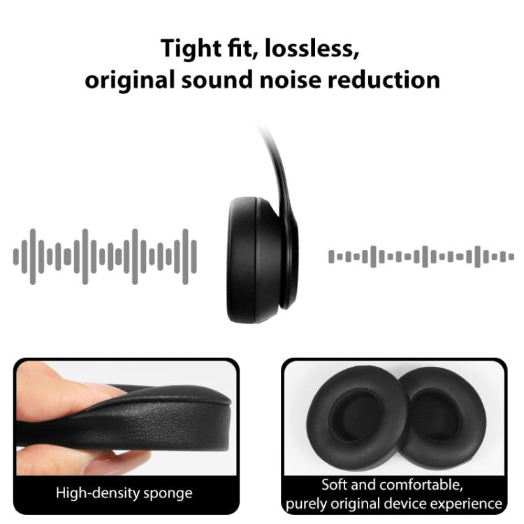 1 Pair Protein Leather Replacement Earpads For Beats Solo4(Matte Black) by bashfashion