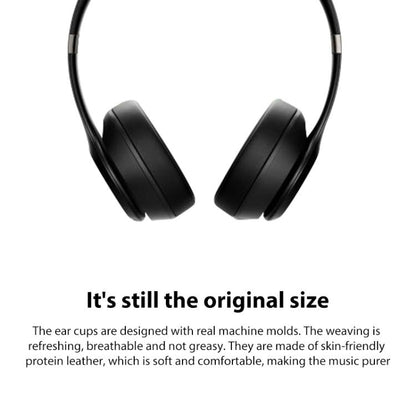 1 Pair Protein Leather Replacement Earpads For Beats Solo4(Matte Black) by bashfashion