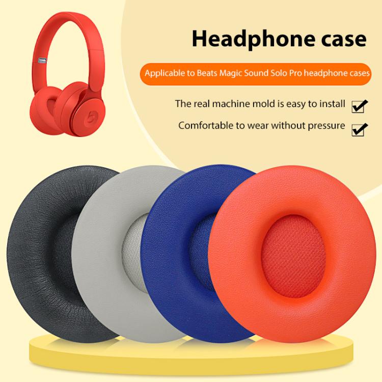 1 Pair Protein Leather Replacement Earpads For Beats Solo Pro(White) by bashfashion