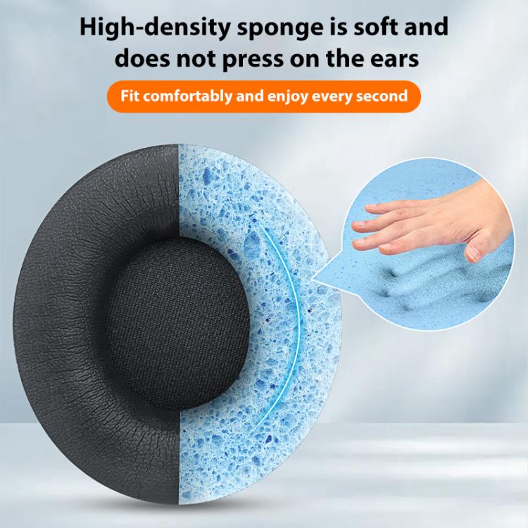 1 Pair Protein Leather Replacement Earpads For Beats Solo Pro(Dark Blue) by bashfashion