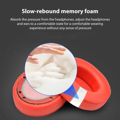 1 Pair Protein Leather Thickened 26mm Replacement Earpads For Beats Studio3 / 2(Red) by bashfashion