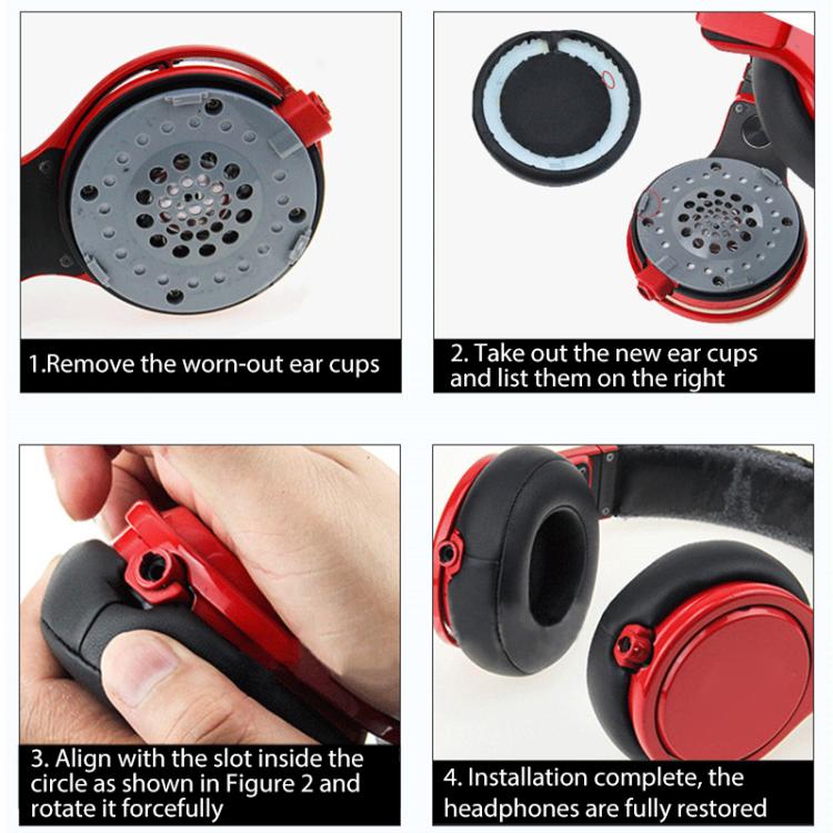 2pcs Lambskin Replacement Earpads For Beats Mixr(Red) by bashfashion