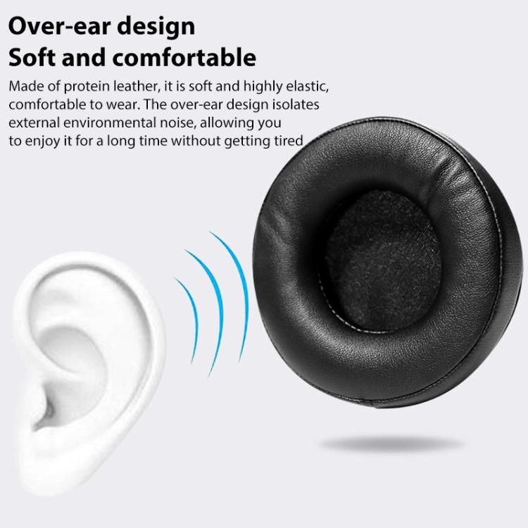 2pcs Protein Leather Replacement Earpads For EDIFIER G4 Pro(Black) by bashfashion