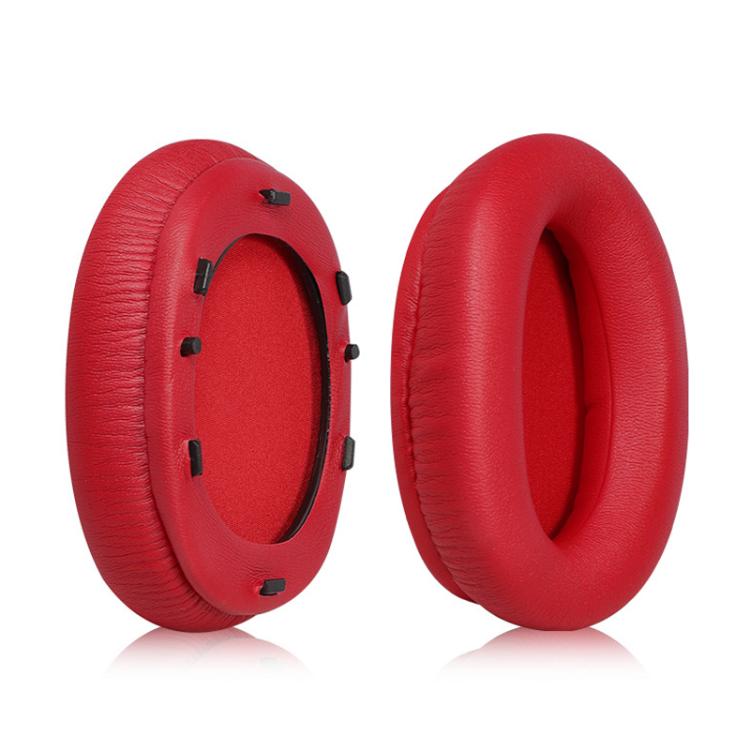 2pcs Protein Leather Snap-on Replacement Earpads For EDIFIER W800BT PLUS(Red) by bashfashion