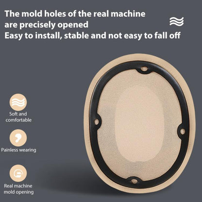 1 Pair Printing Protein Leather Replacement Earpads For EDIFIER W830BT / W860NB(Apricot) by bashfashion