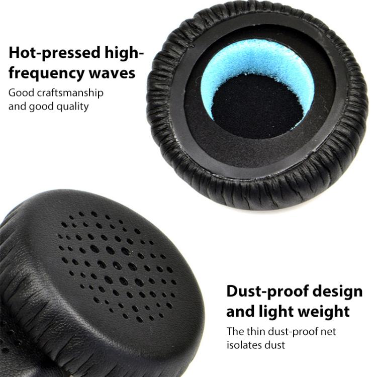 2pcs Protein Leather Replacement Earpads For EDIFIER H690 / W570BT / W670BT / H690P(Black) by bashfashion
