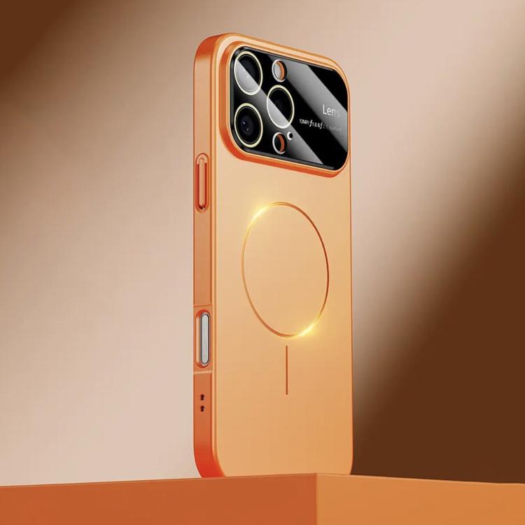 For iPhone 16 Pro Max Kalebol Large Window MagSafe Frosted PC Phone Case(Orange) by Kalebol