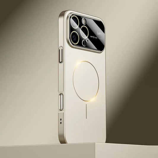 For iPhone 16 Pro Kalebol Large Window MagSafe Frosted PC Phone Case(Titanium Color) by Kalebol