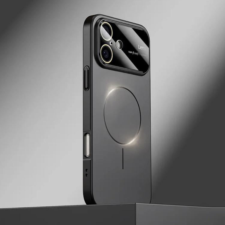 For iPhone 16 Plus Kalebol Large Window MagSafe Frosted PC Phone Case(Black) by Kalebol