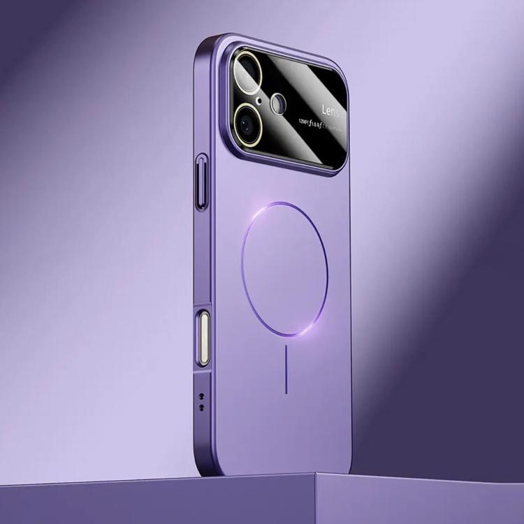 For iPhone 16 Kalebol Large Window MagSafe Frosted PC Phone Case(Deep Purple) by Kalebol