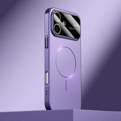 For iPhone 16 Kalebol Large Window MagSafe Frosted PC Phone Case(Deep Purple) by Kalebol