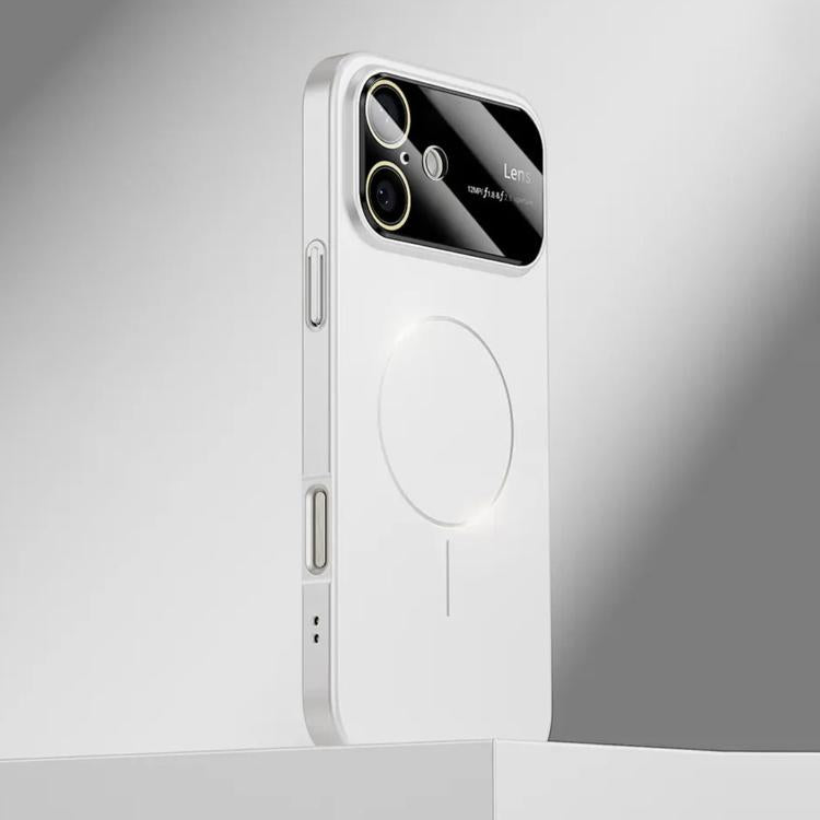 For iPhone 16 Kalebol Large Window MagSafe Frosted PC Phone Case(White) by Kalebol