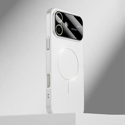 For iPhone 16 Kalebol Large Window MagSafe Frosted PC Phone Case(White) by Kalebol