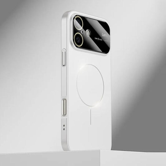 For iPhone 16 Kalebol Large Window MagSafe Frosted PC Phone Case(White) by Kalebol