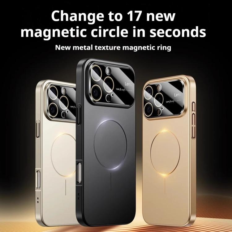 For iPhone 16 Plus Kalebol Large Window MagSafe Frosted PC Phone Case(Black) by Kalebol