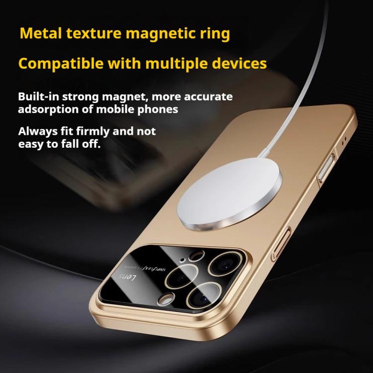 For iPhone 16 Kalebol Large Window MagSafe Frosted PC Phone Case(Khaki) by Kalebol