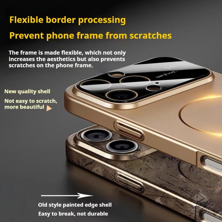 For iPhone 16 Pro Max Kalebol Large Window MagSafe Frosted PC Phone Case(Orange) by Kalebol