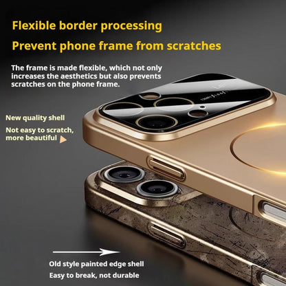 For iPhone 16 Pro Max Kalebol Large Window MagSafe Frosted PC Phone Case(Orange) by Kalebol