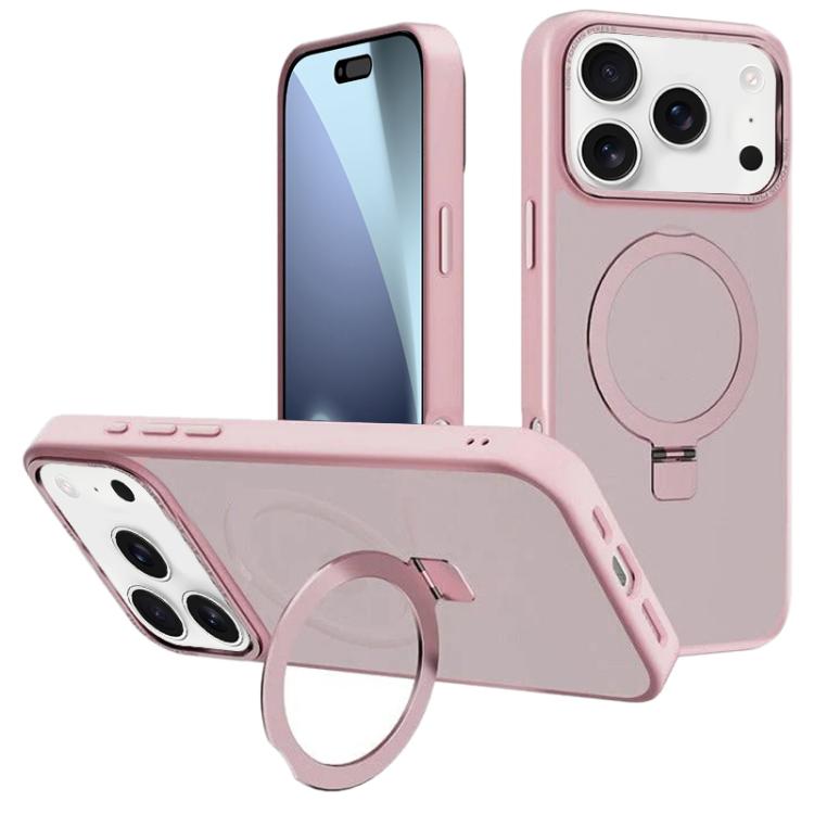 For iPhone 17 Pro Max Kalebol Metal Lens Frame MagSafe Holder Frosted PC Phone Case(Pink) by Kalebol