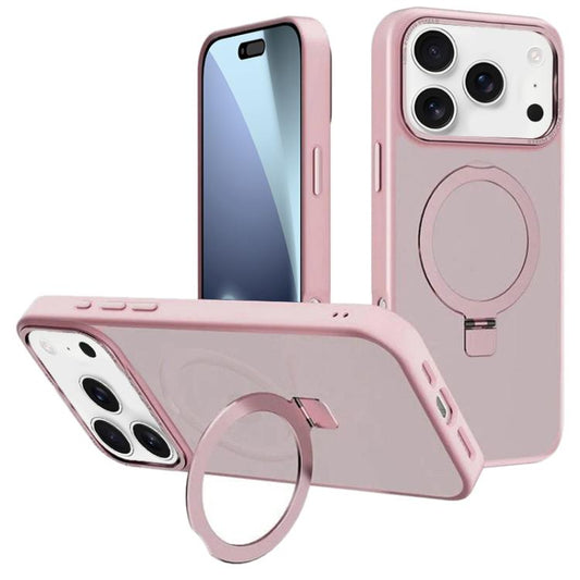 For iPhone 17 Pro Max Kalebol Metal Lens Frame MagSafe Holder Frosted PC Phone Case(Pink) by Kalebol