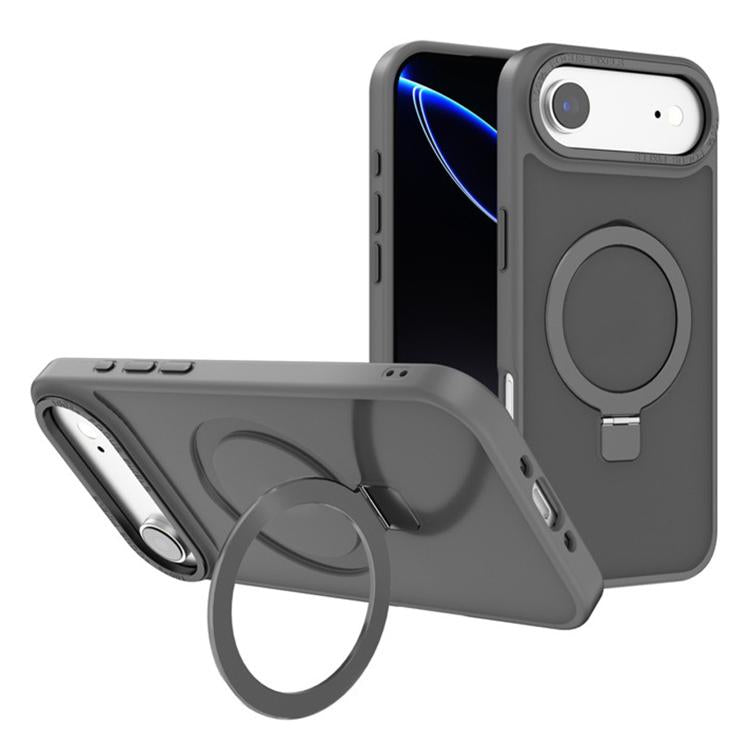 For iPhone Air Kalebol Metal Lens Frame MagSafe Holder Frosted PC Phone Case(Grey) by Kalebol