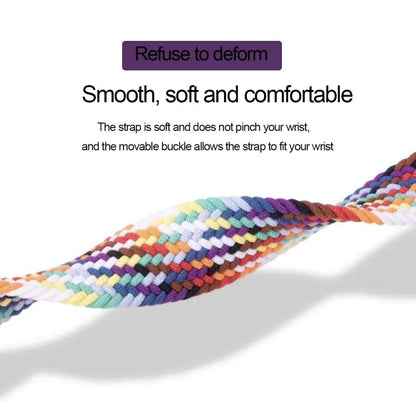 For Apple Watch 46mm / 49mm / 45mm / 44mm Double Loop Mechanical Buckle Nylon Braid Watch Band(Z Black White) by bashfashion