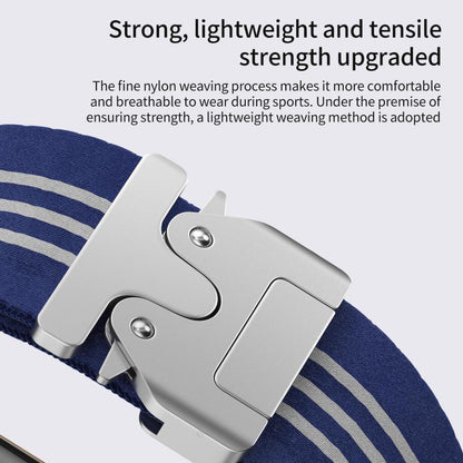 For Apple Watch 38 / 40 / 41 / S10 42mm xDfind Parachute Buckle 3-Stripe Braided Nylon Watch Band(Black White) by xDfind