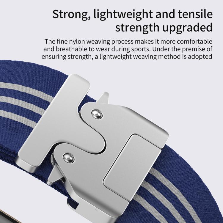 For Apple Watch 38 / 40 / 41 / S10 42mm xDfind Parachute Buckle 3-Stripe Braided Nylon Watch Band(Grey White) by xDfind