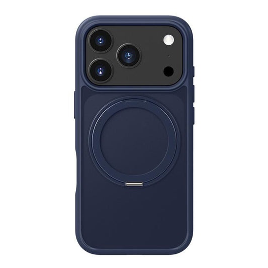 For iPhone 17 Pro Max Kalebol Frosted MagSafe Holder Acrylic Hybrid TPU Phone Case(Navy Blue) by Kalebol