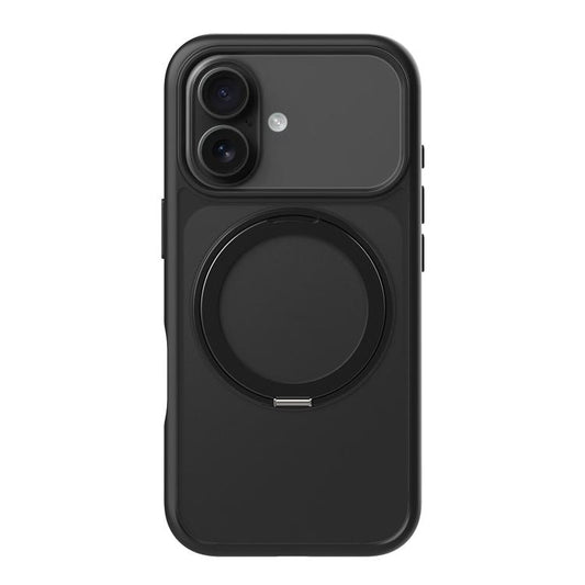 For iPhone 17 Kalebol Frosted MagSafe Holder Acrylic Hybrid TPU Phone Case(Black) by Kalebol